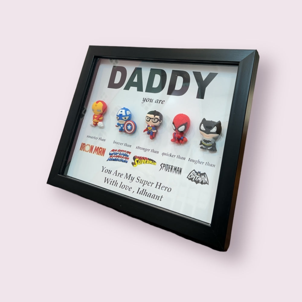 Father's Day 3D Superhero Shadow Box Frame (Daddy)