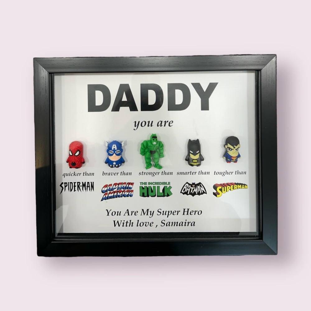 Father's Day 3D Superhero Shadow Box Frame (Daddy)