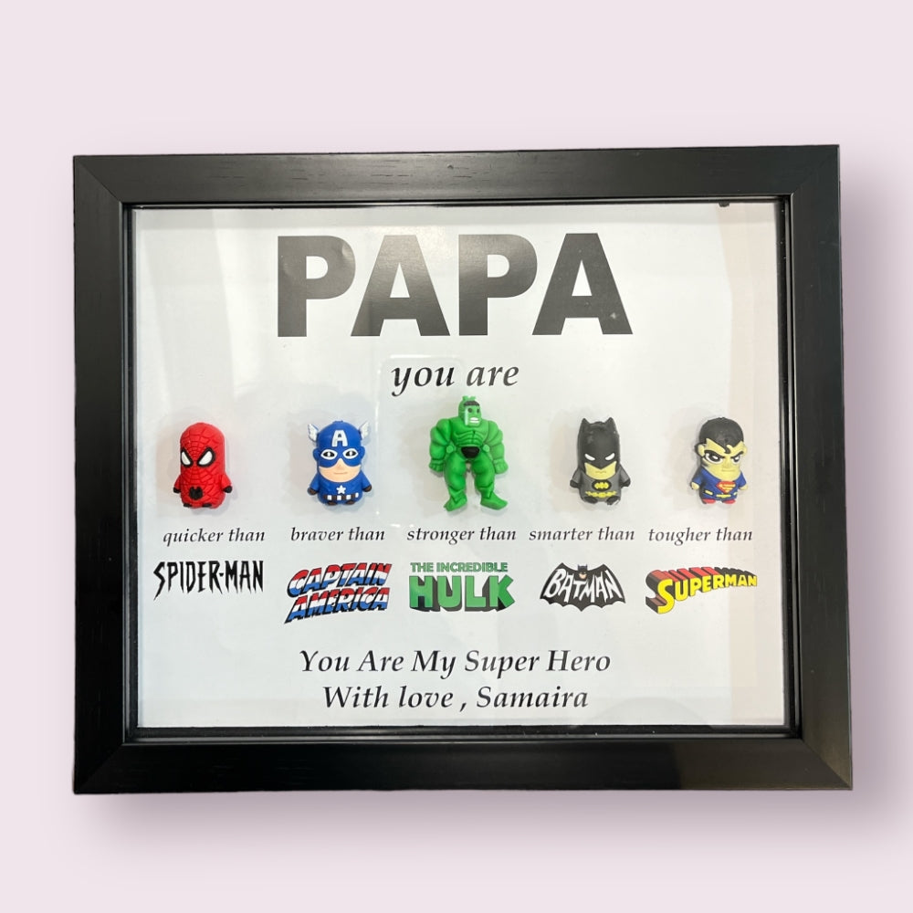 Father's Day 3D Superhero Shadow Box Frame (Papa)