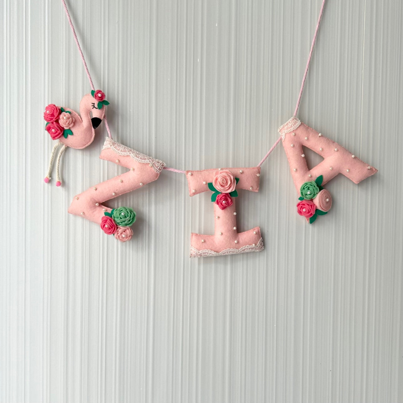 Babble Wrap FiFi the Flamingo Name Bunting/Garland