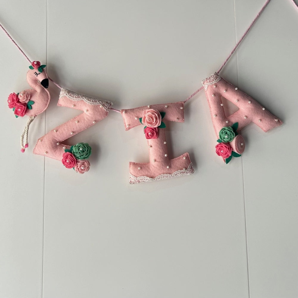 Babble Wrap FiFi the Flamingo Name Bunting/Garland