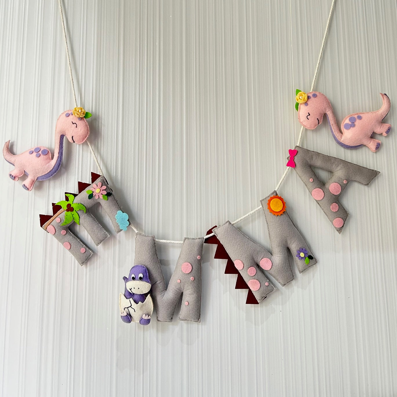 Babble Wrap Fiona The Dinosaur Name Bunting/Garland