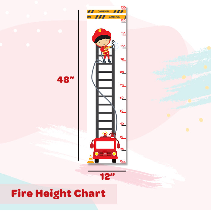 Fire Brigade Height Chart Wall Sticker