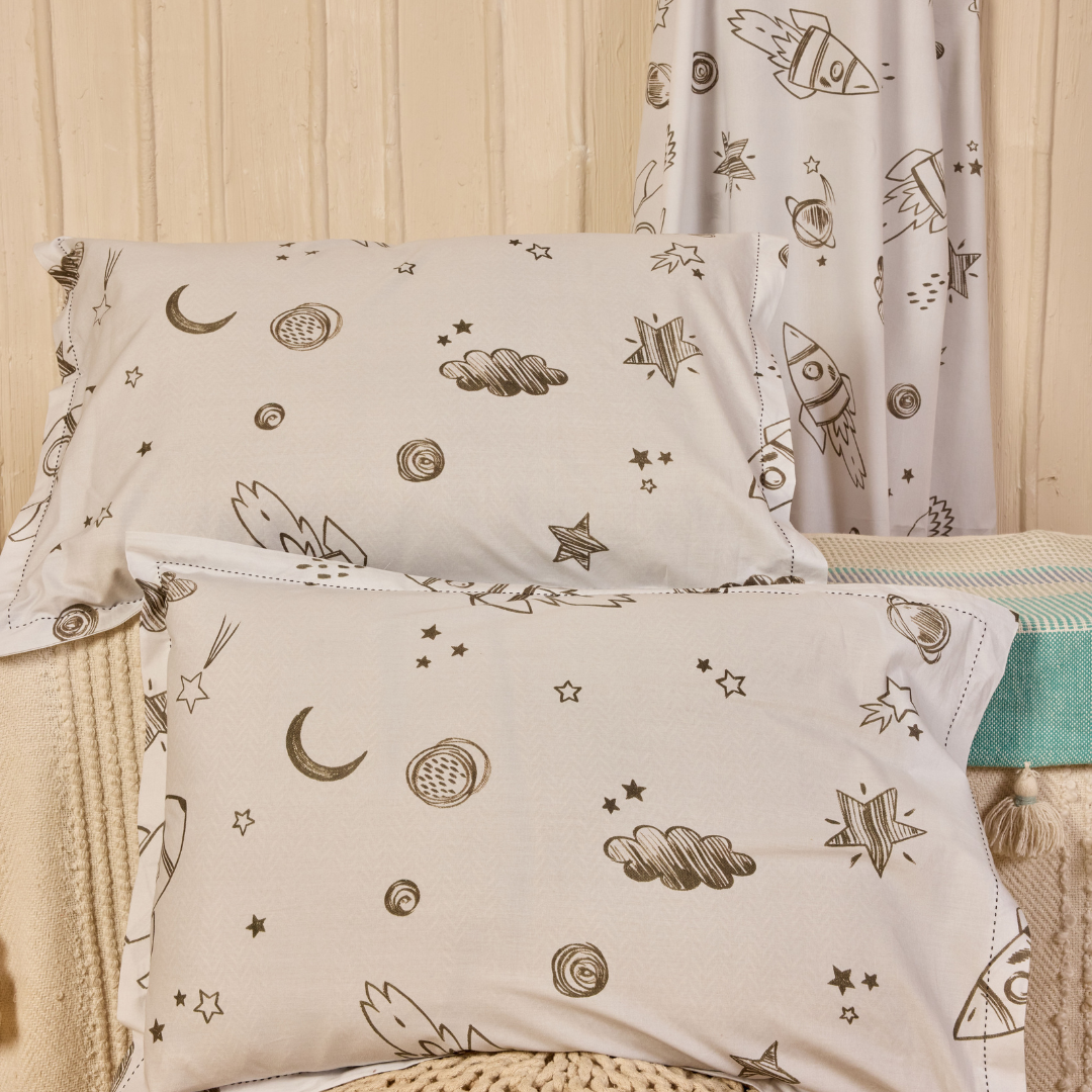 To the Moon and Back Cord Print  Single / Double/ King Bed Sheet Set