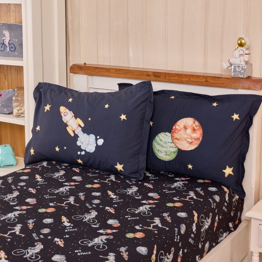 To The Moon And Back Main Print  Single / Double/ King Bed Sheet Set