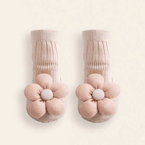 Flora Baby Socks- Beige