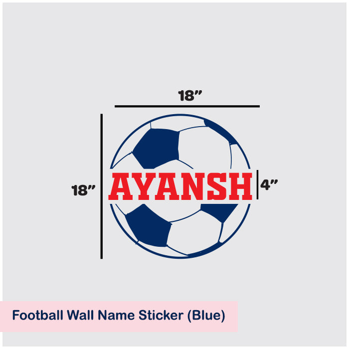 Football Wall Name Sticker (Blue)