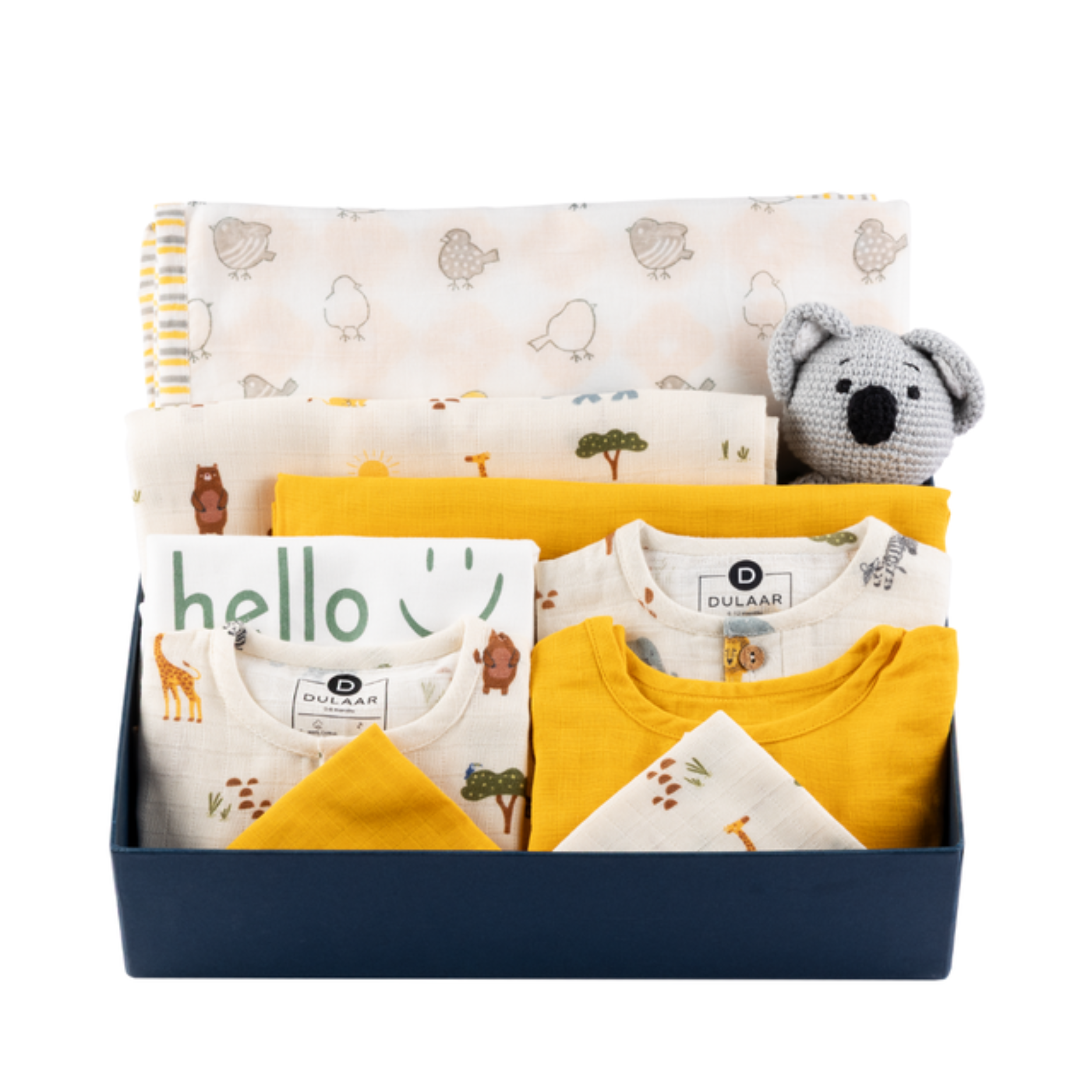Dulaar Welcome Home Baby! Newborn Gift Box Set (0-6 Months) - Luxe