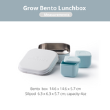 Miniware Grow Bento with 2 silipods Lunch Box - Snow/Aqua