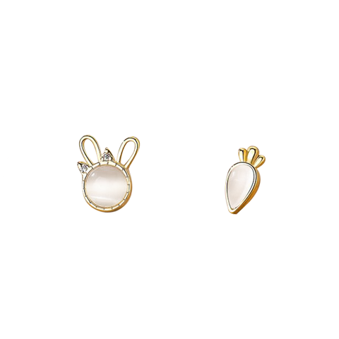 Another Bunny & His Carrot Earrings - Little's & More 2023 Collection - Yellow Gold Plating