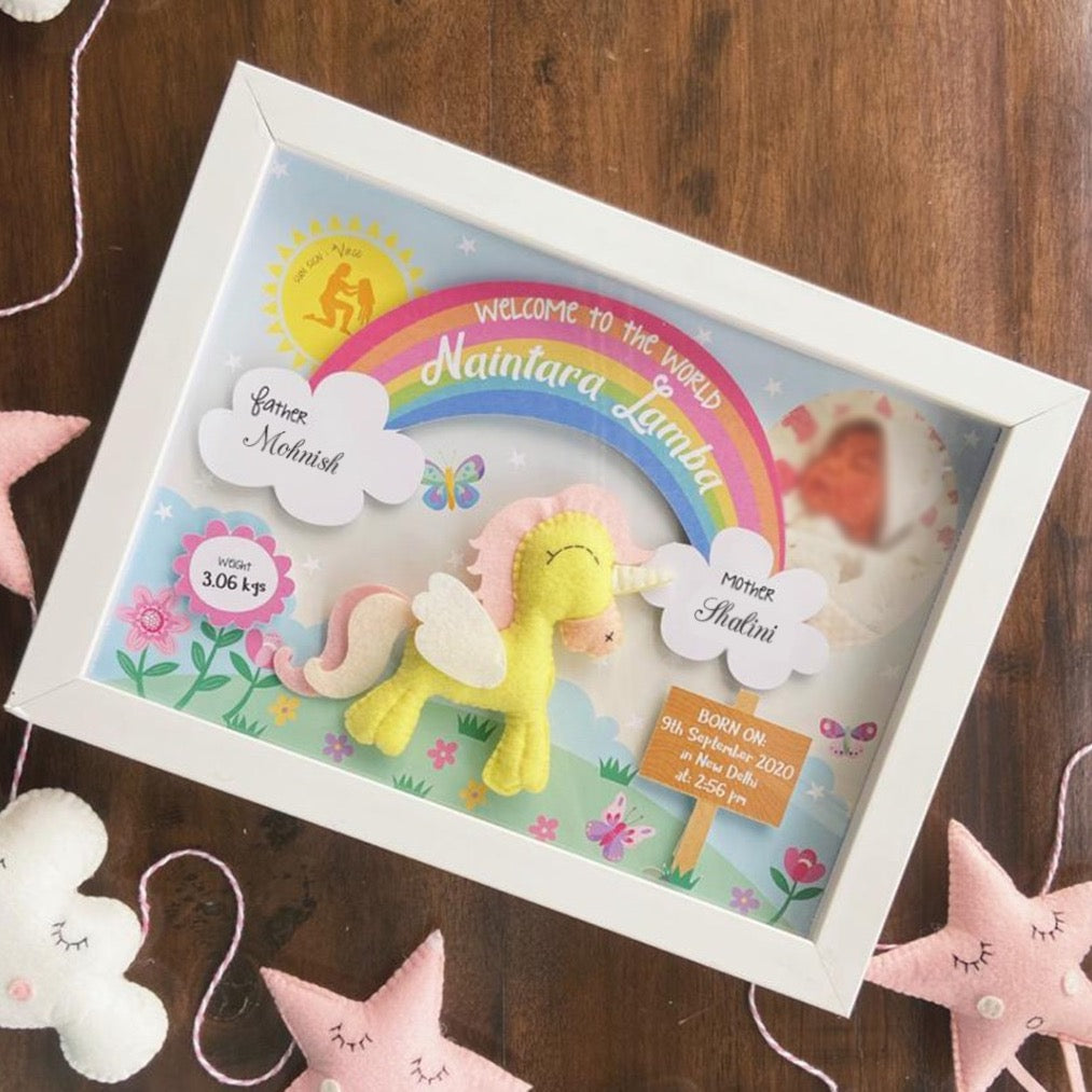 Birth Statistics Frame - Unicorn