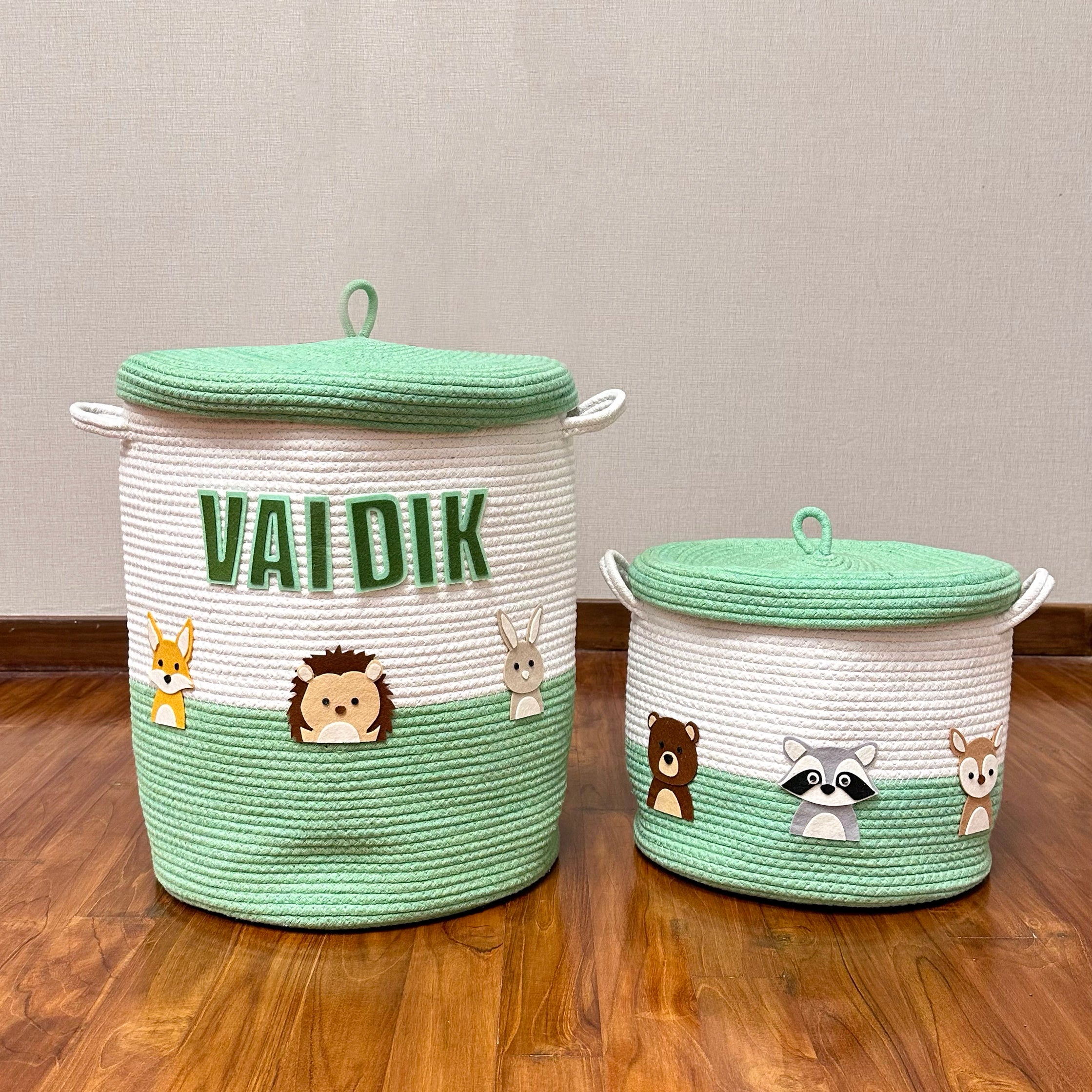 Rope Basket With Lid Medium/Large/Set Of 2