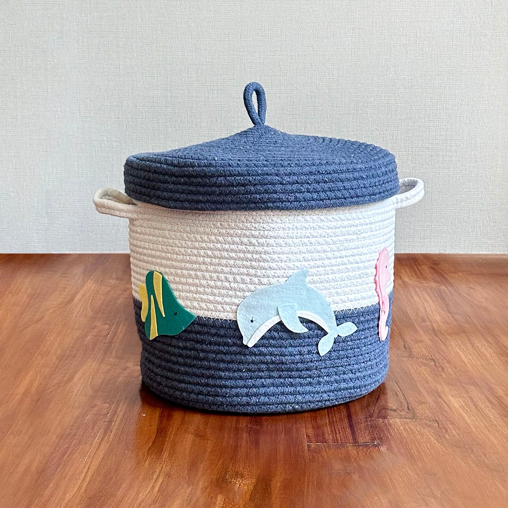 Rope Basket With Lid Medium/Large/Set Of 2