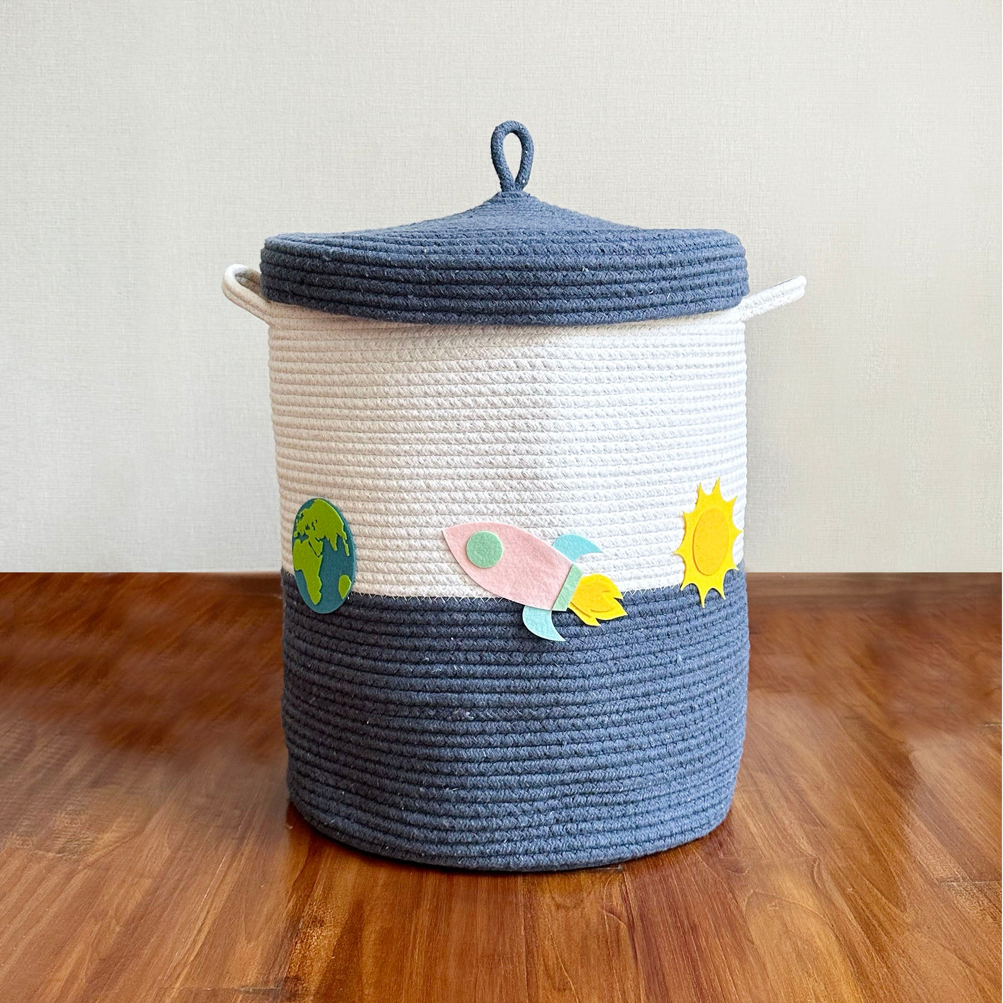 Rope Basket With Lid Medium/Large/Set Of 2