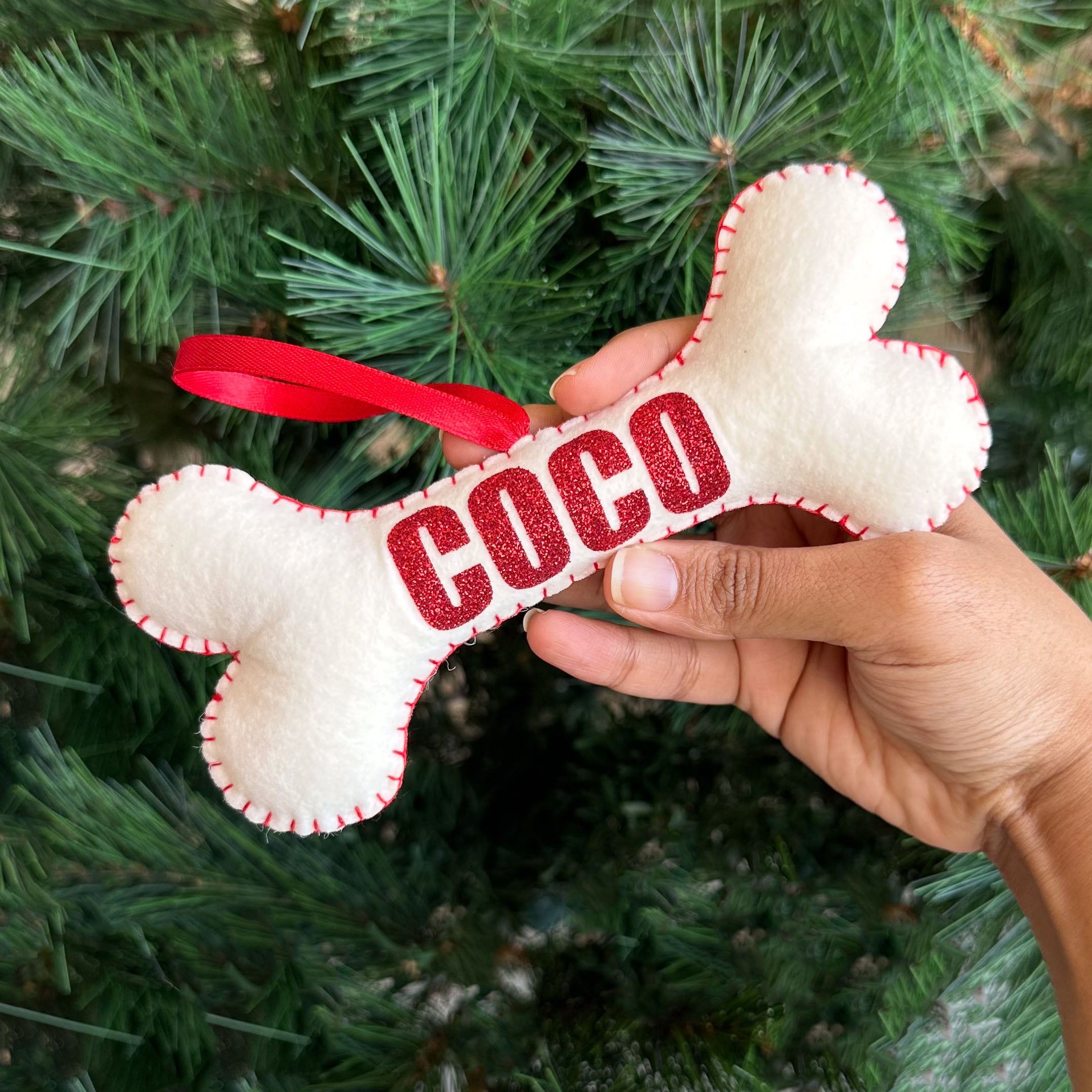 GWD Kids - Personalised Dog Bone - Felt Ornament