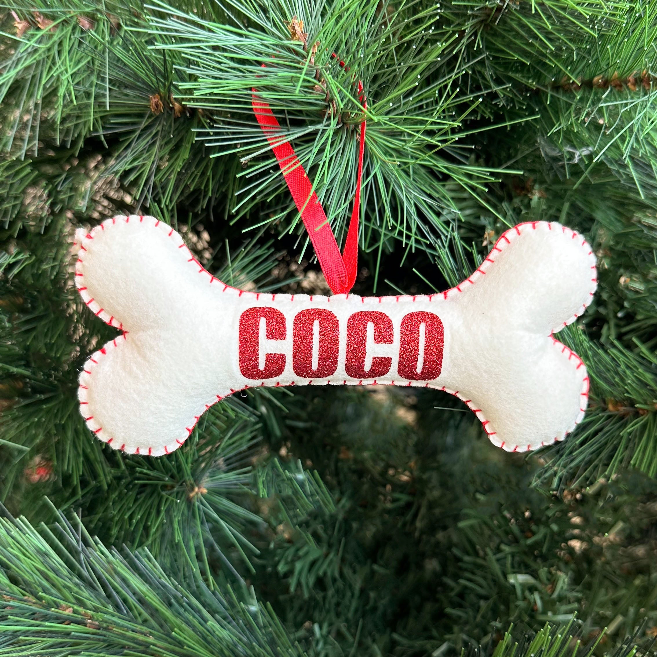 GWD Kids - Personalised Dog Bone - Felt Ornament