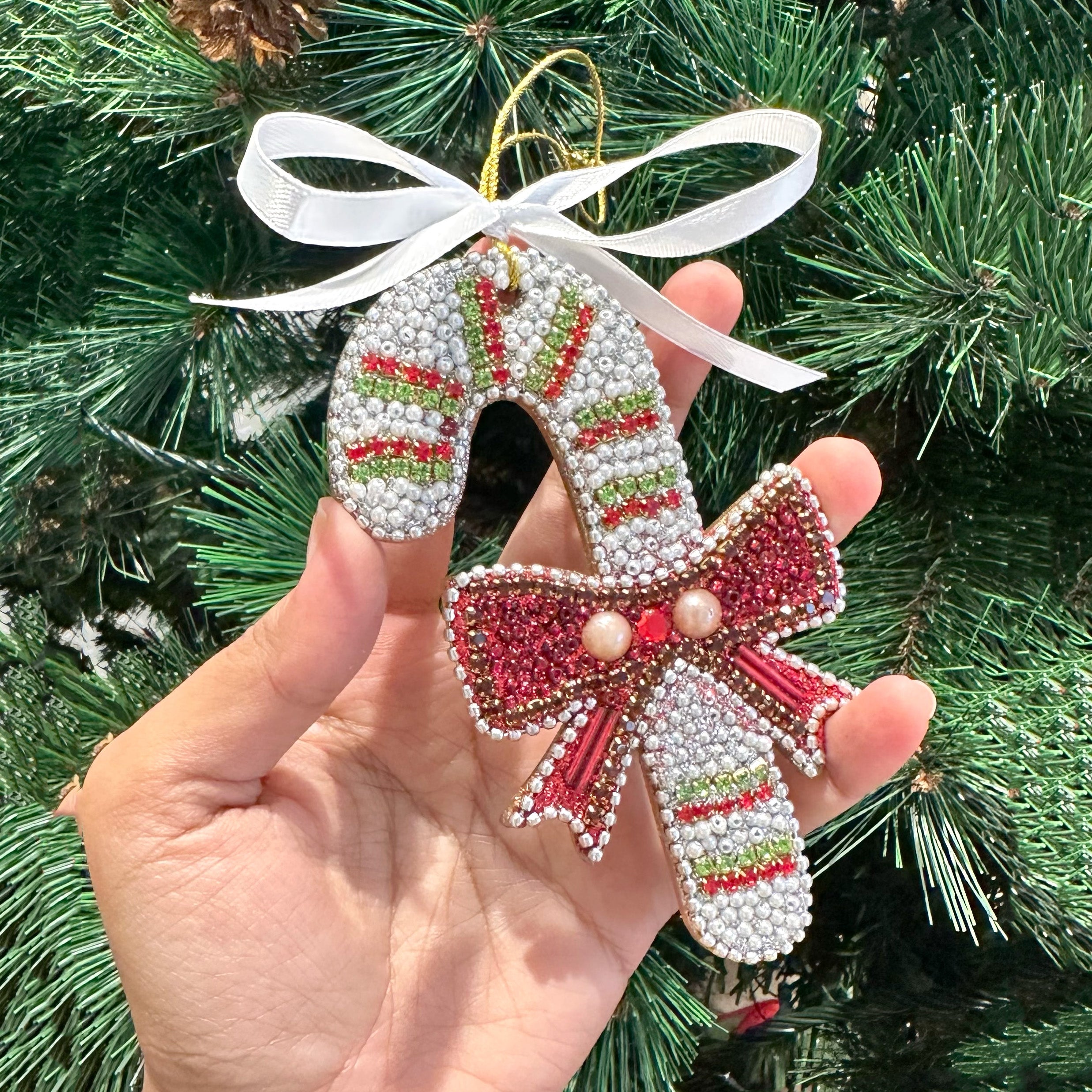 GWD Kids - Glitter Embellished Ornament- Candy Cane