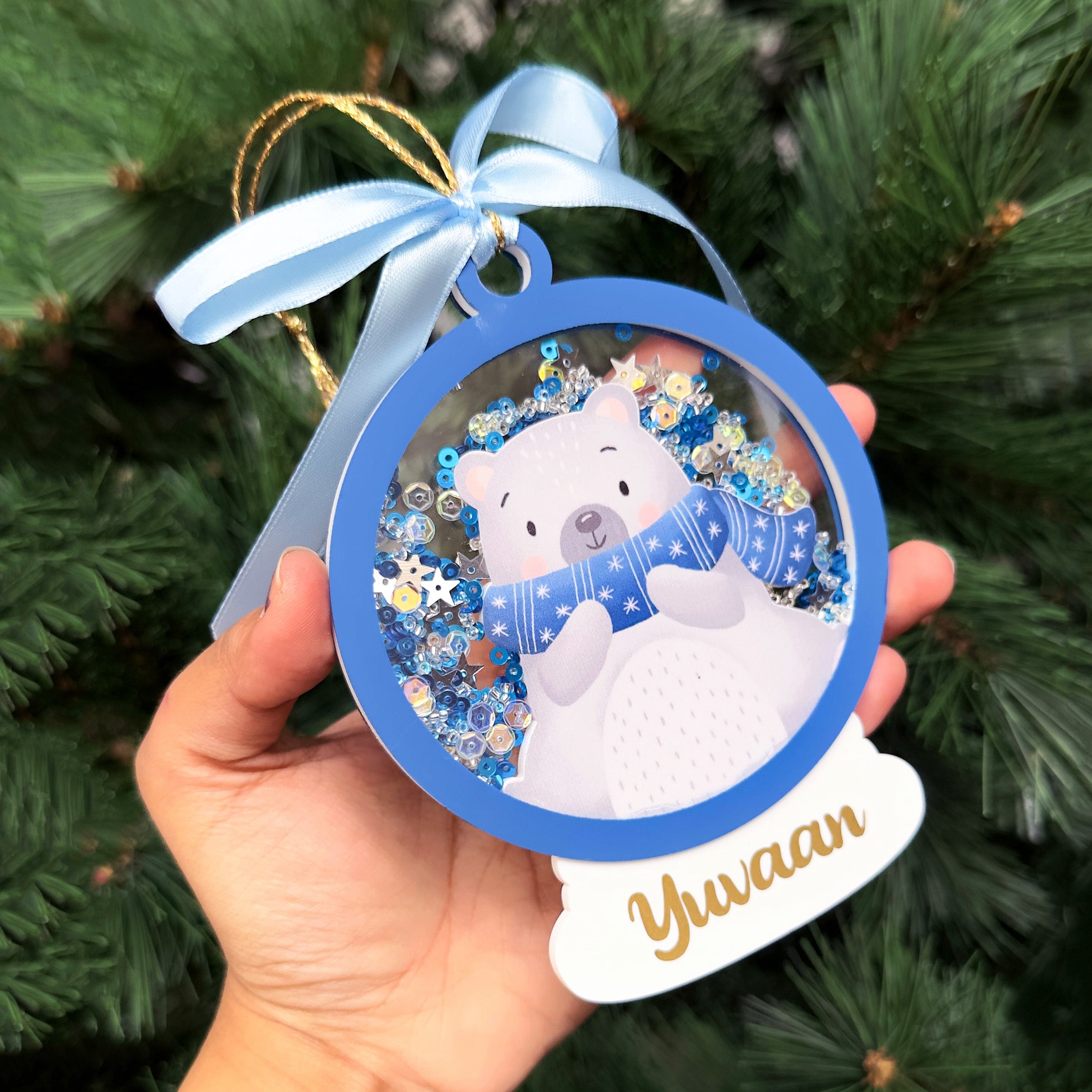 GWD Kids - Sparkly Snow Globe Ornament- Polar Bear