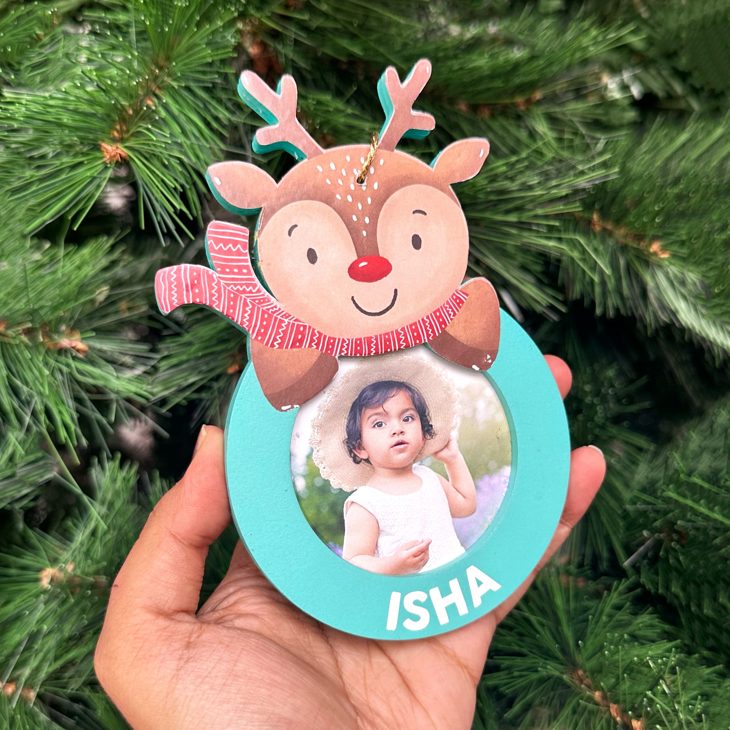 Personalised Photo Ornament - Reindeer