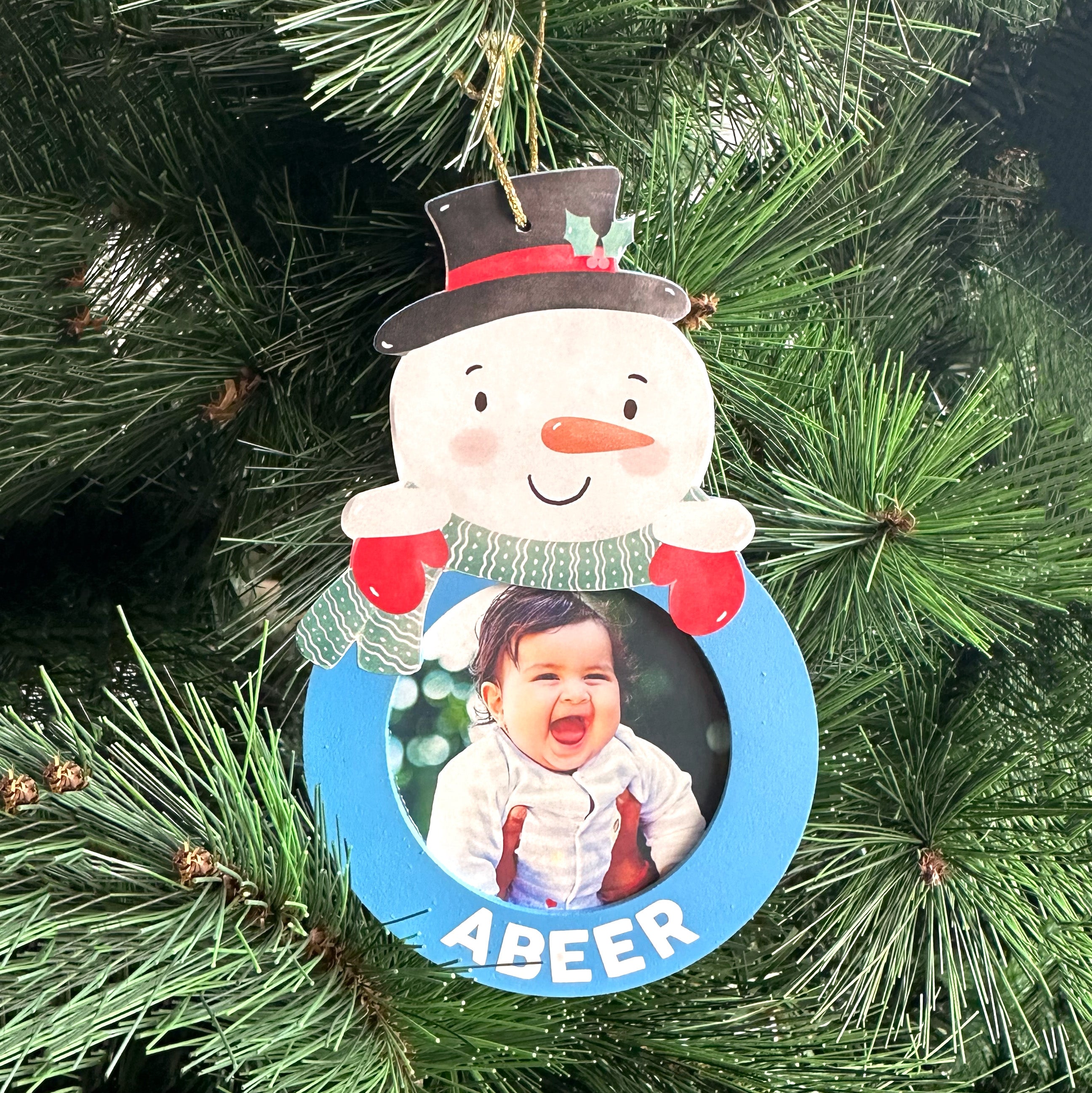 Personalised Photo Ornament - Snowman