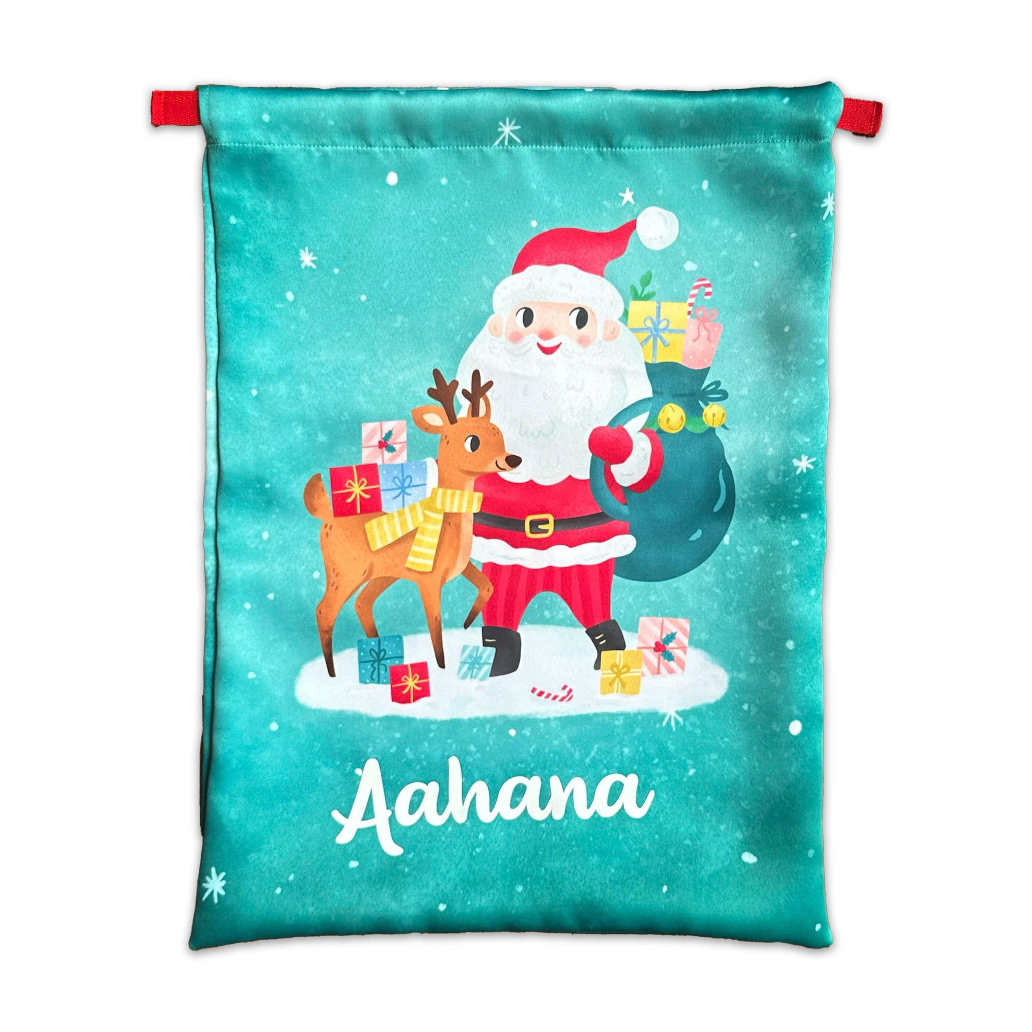 Personalised Sack- Santa & Reindeer