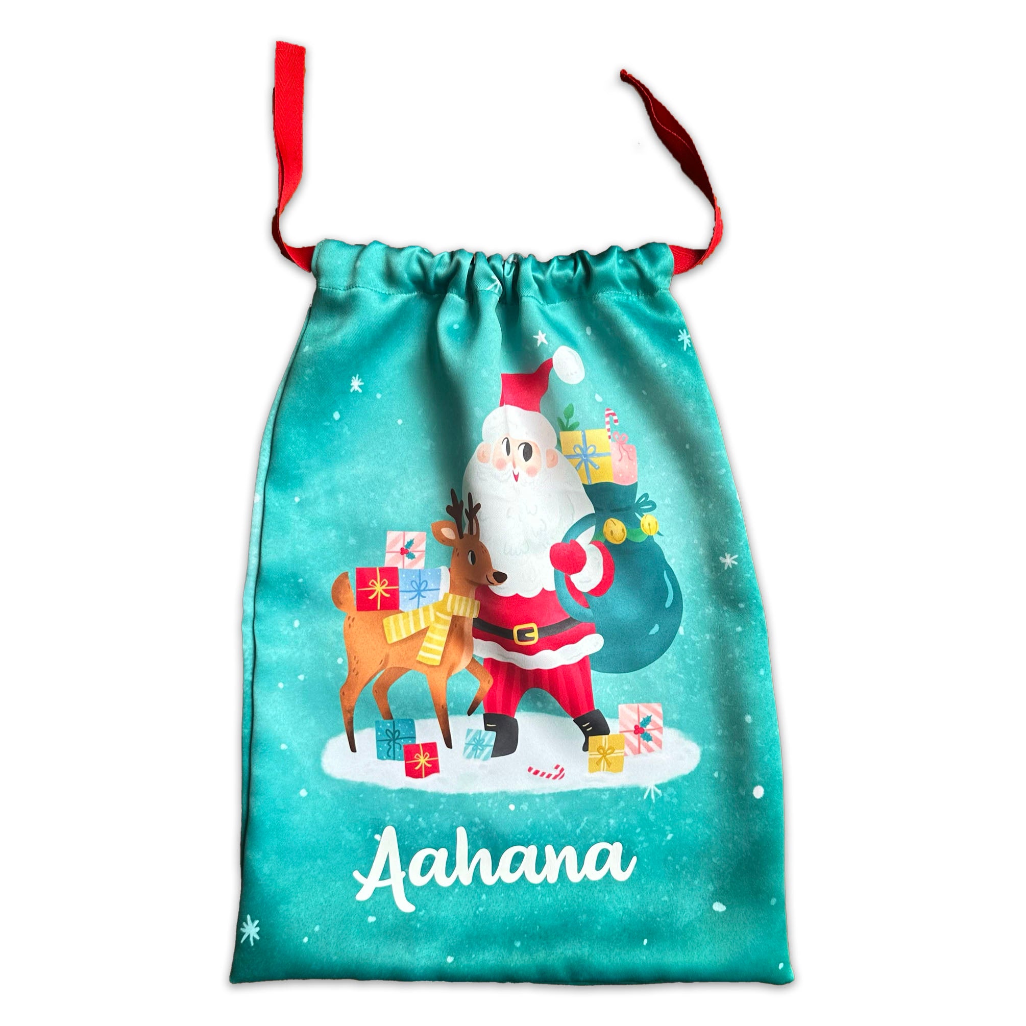 Personalised Sack- Santa & Reindeer