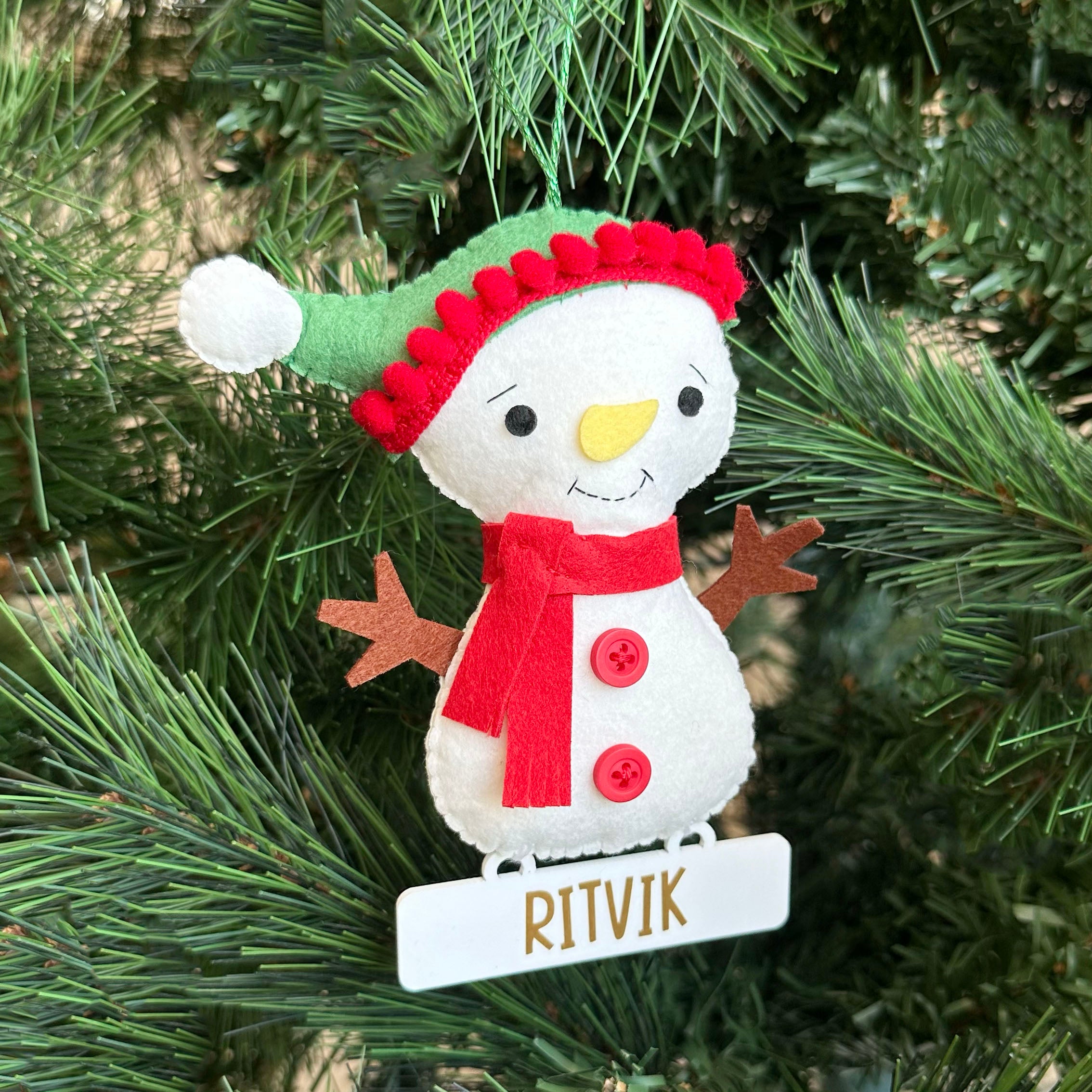 Snowman - Felt Ornament