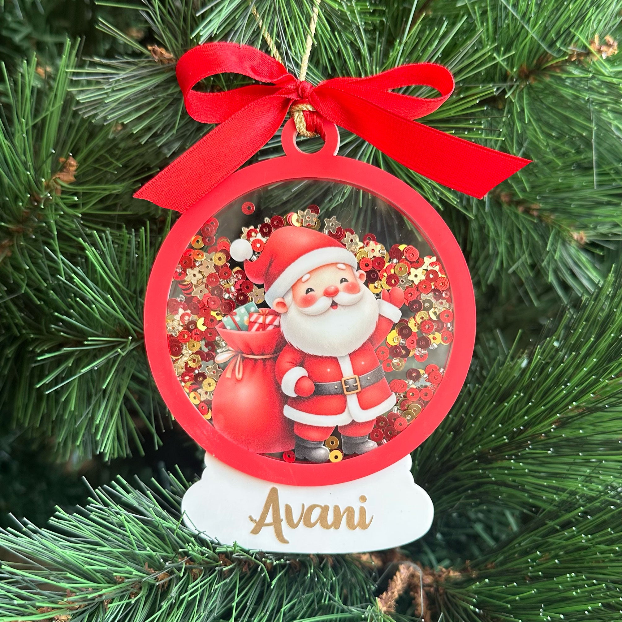 Sparkly Snow Globe Ornament - Santa Claus