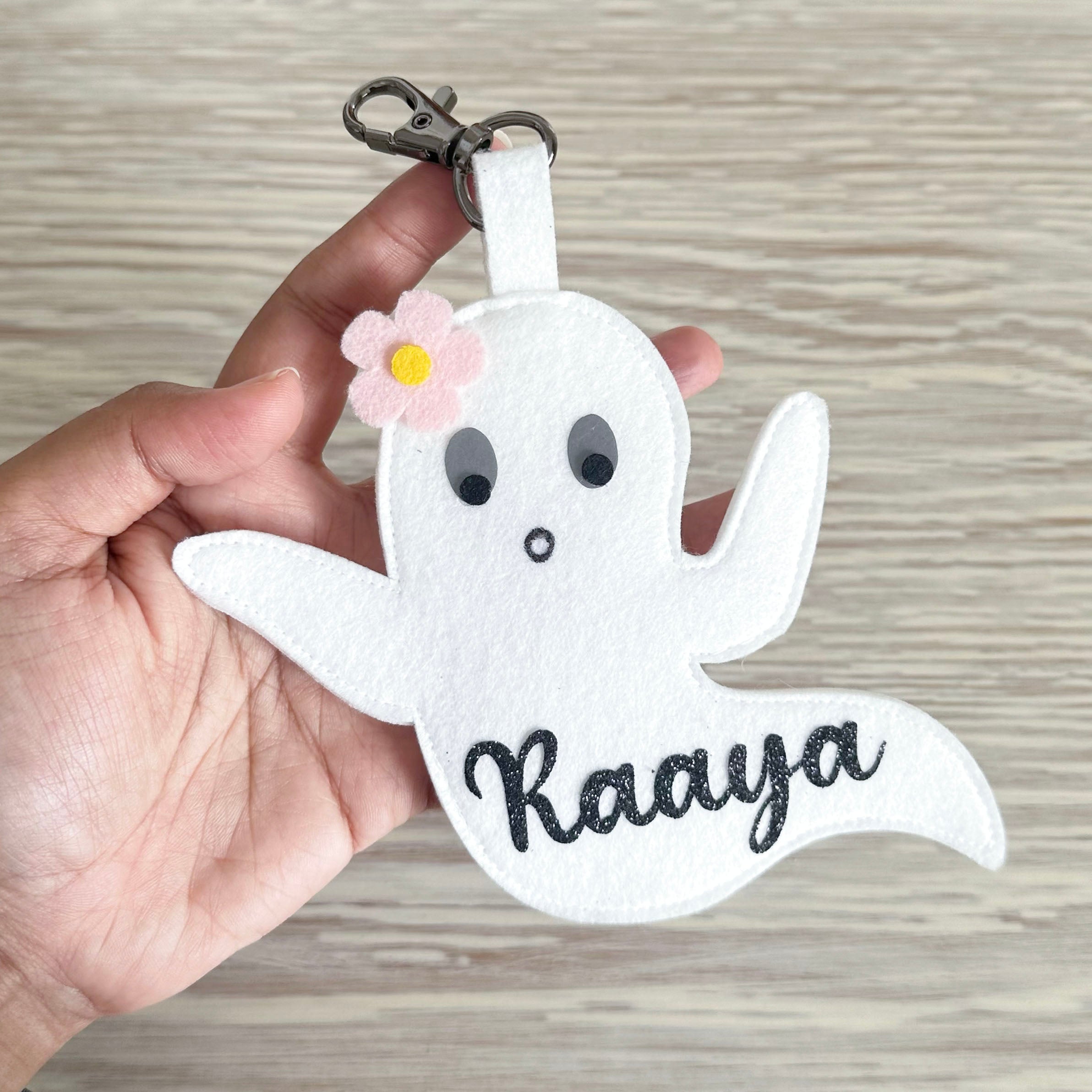 Personalised Ghost Girl Halloween Keychain