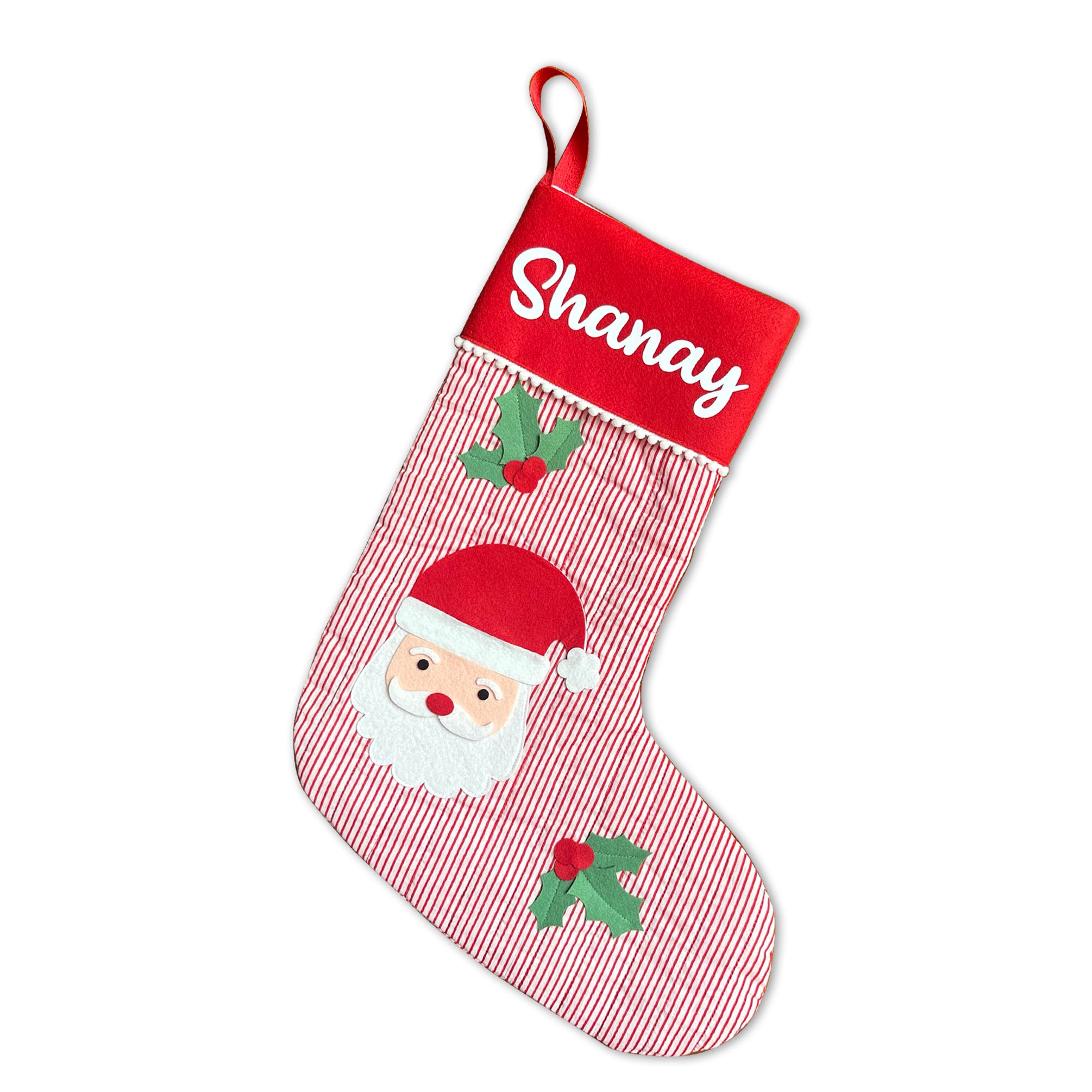 Quilted Cotton Stocking- Santa