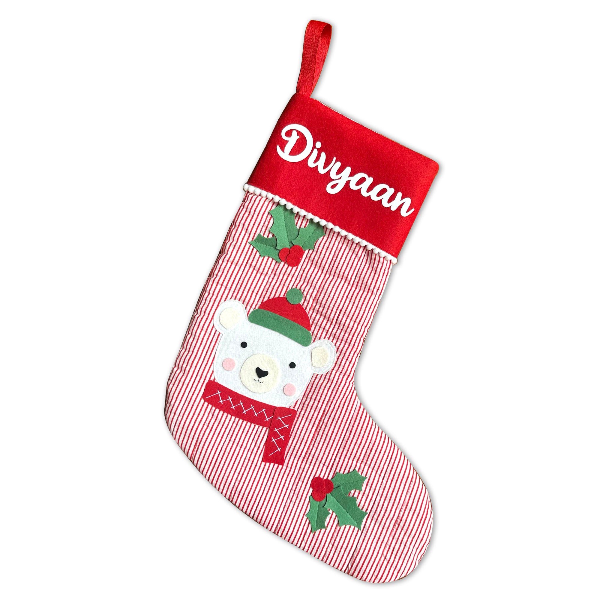 Quilted Cotton Stocking- Polar Bear