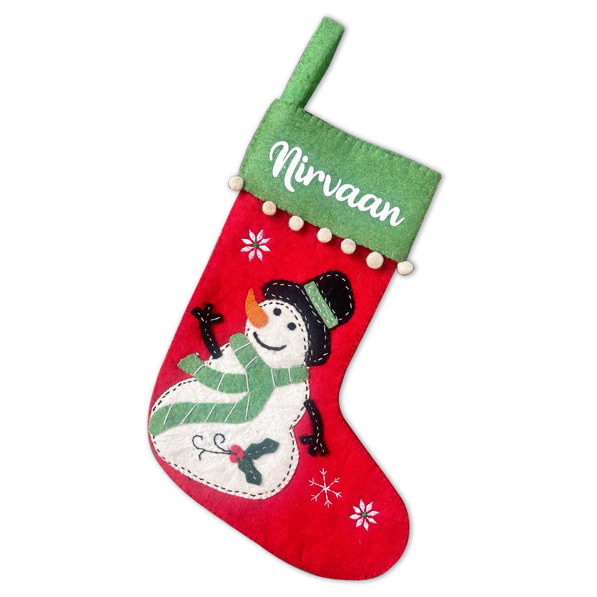 Snowflakes Snowman Stocking