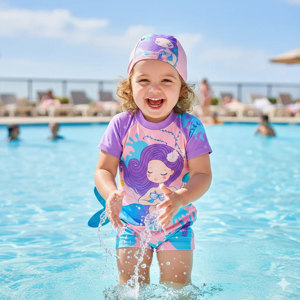 2pcs Swim Set with cap - Girls