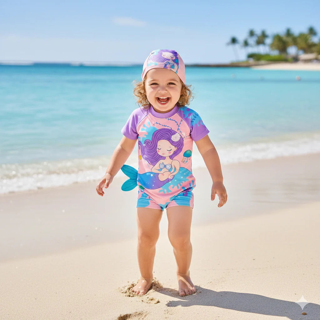 2pcs Swim Set with cap - Girls