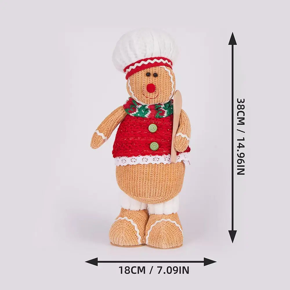 Handmade Knitted GingerBread Stuffed Figurine (Chef Frosting