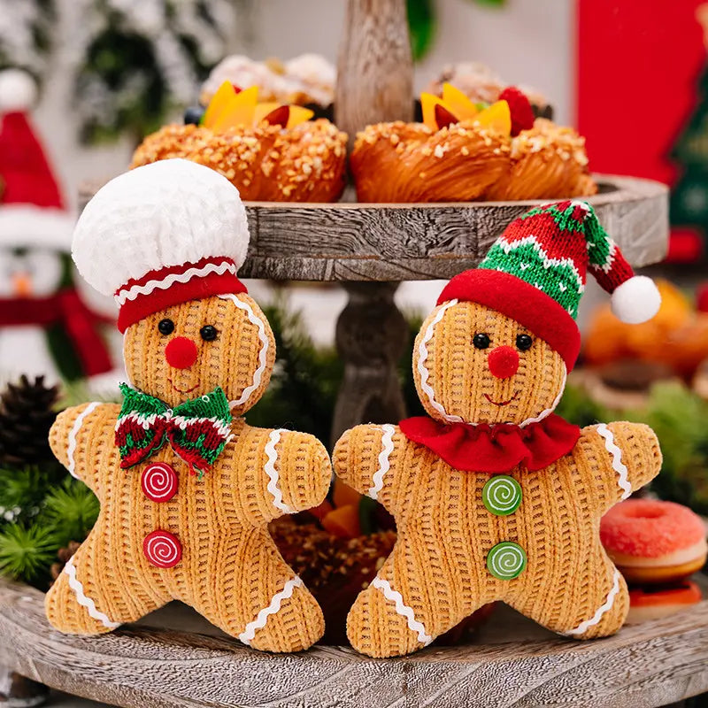 Handmade Knitted GingerBread Ornaments (Set of 2)