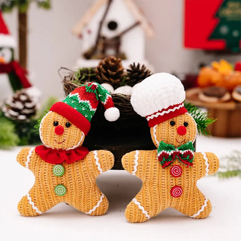 Handmade Knitted GingerBread Ornaments (Set of 2)