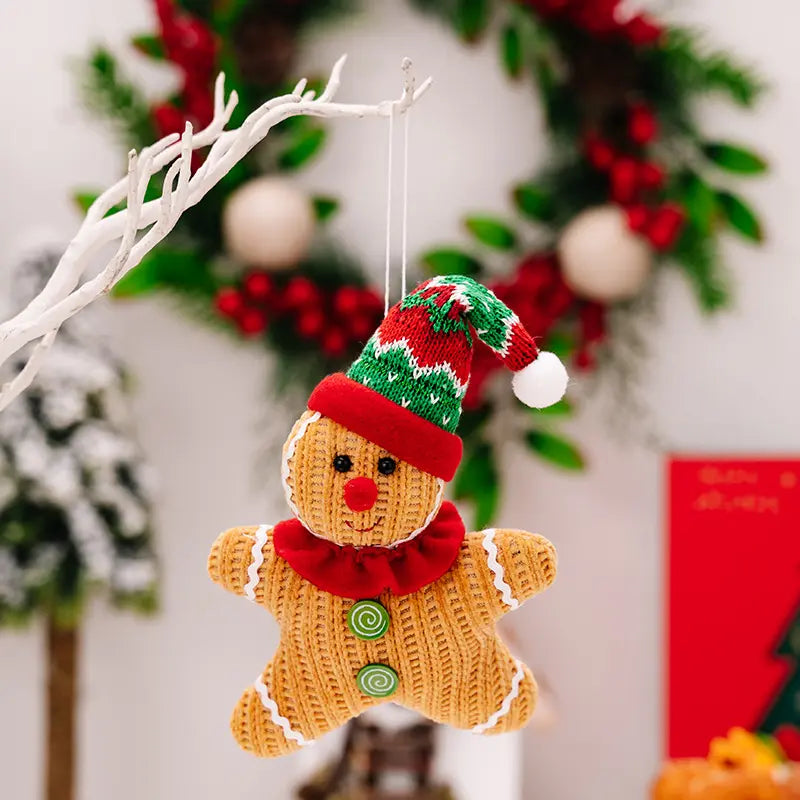 Handmade Knitted GingerBread Ornaments (Set of 2)