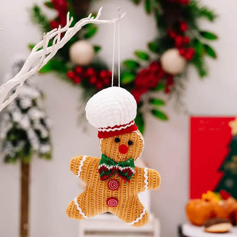 Handmade Knitted GingerBread Ornaments (Set of 2)