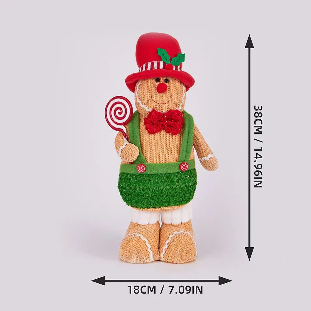 Handmade Knitted GingerBread Stuffed Figurine (Lollipop Deli