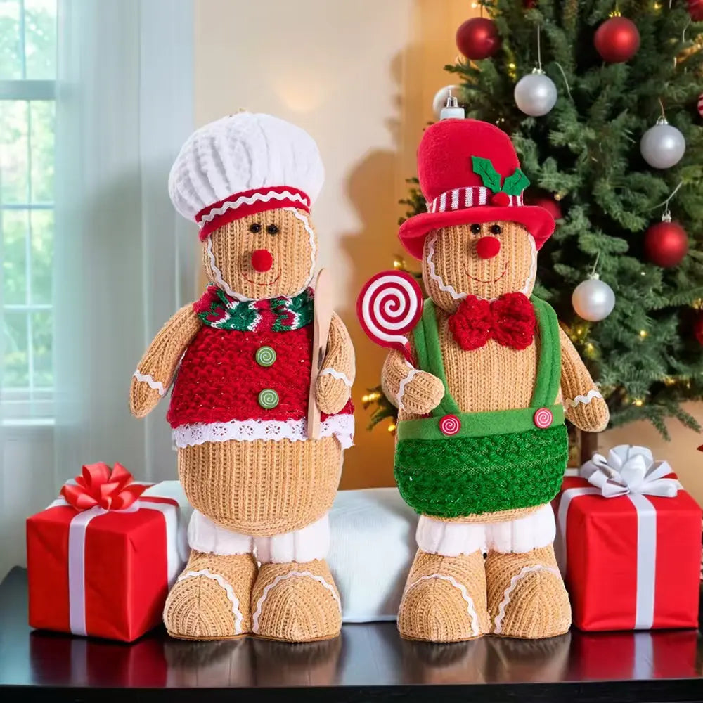 Handmade Knitted GingerBread Stuffed Figurine (Lollipop Deli