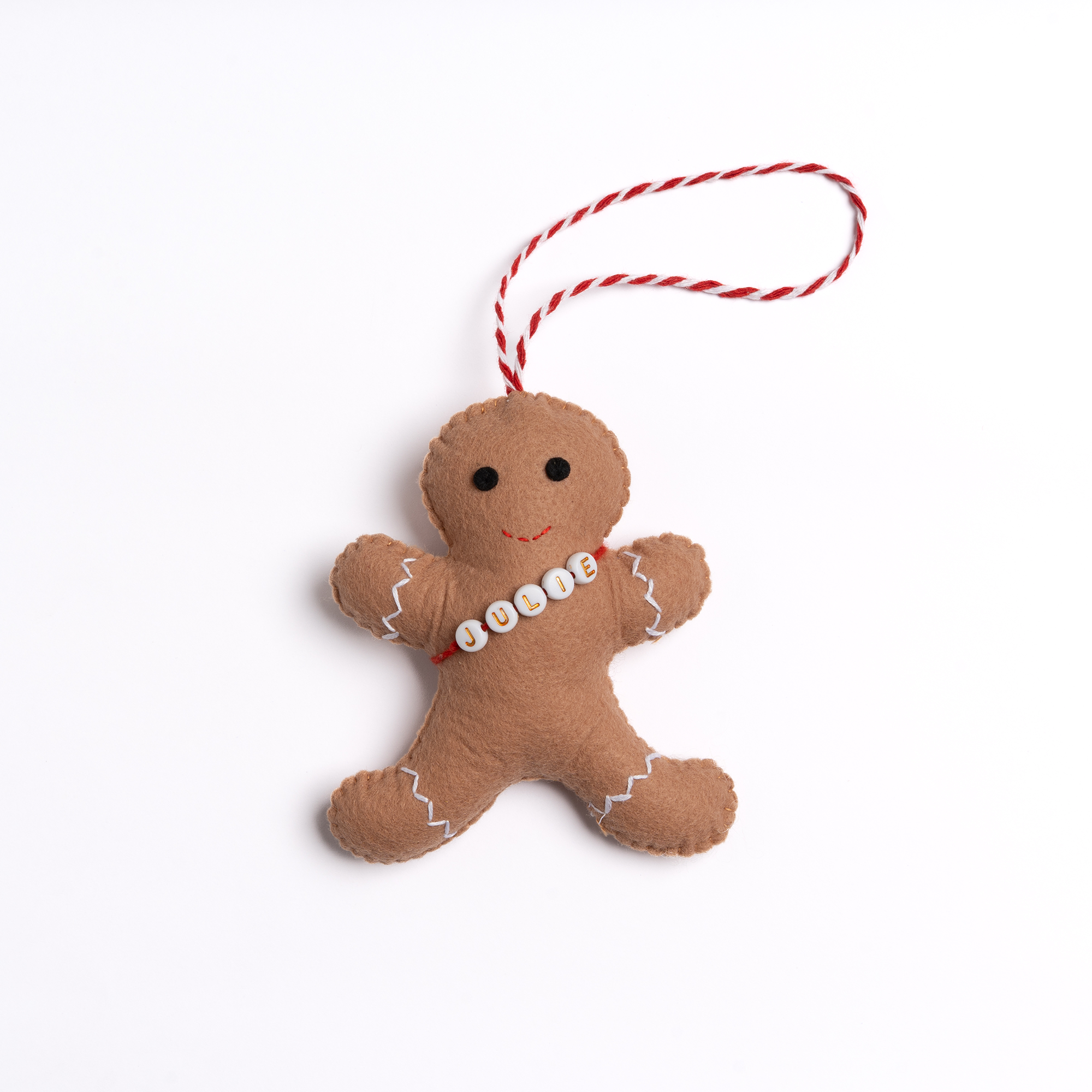 Personalised Felt Ornaments with Letter Beads