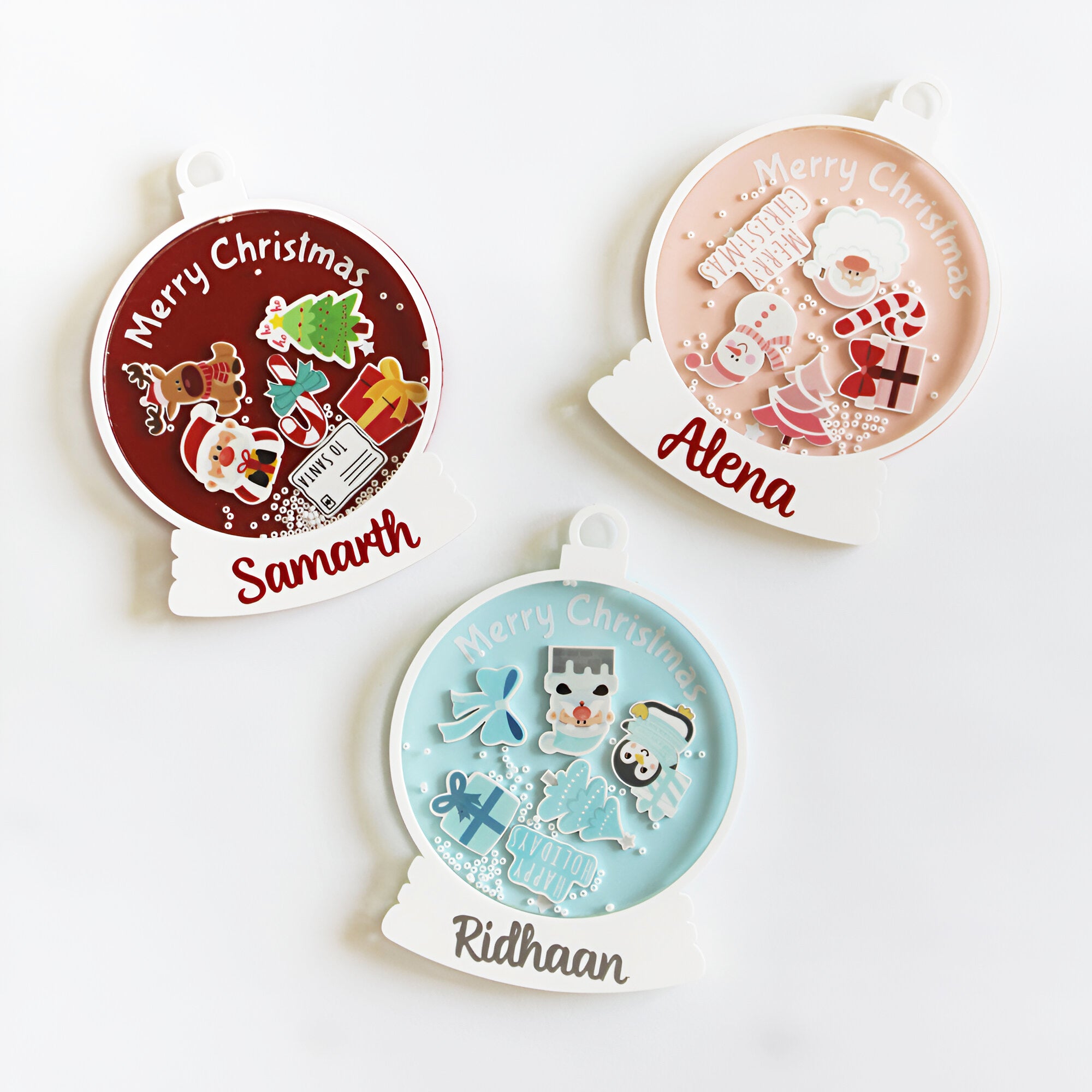 Christmas Globe Shaker Ornament - Red