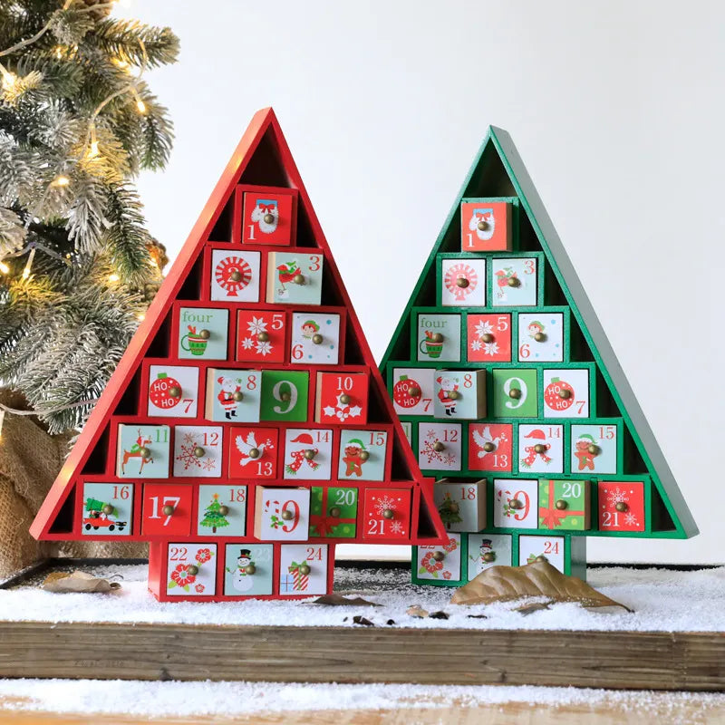 Wooden Advent Calendar (Green Tree of Treasures)