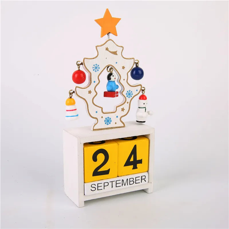 Wooden DIY Advent Calendar Countdown to Merry Day (White)