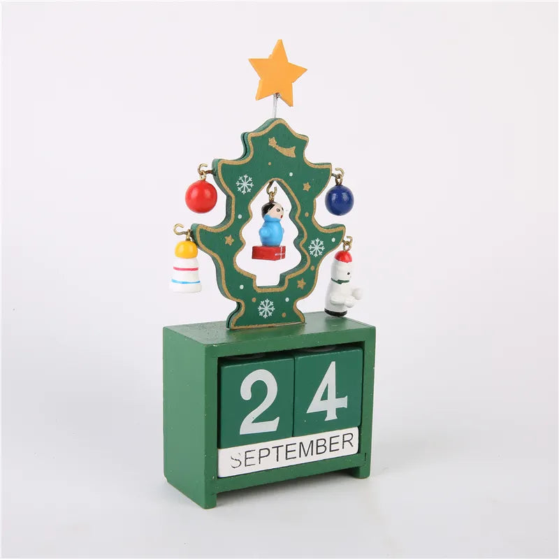 Wooden DIY Advent Calendar Countdown to Merry Day (Green)