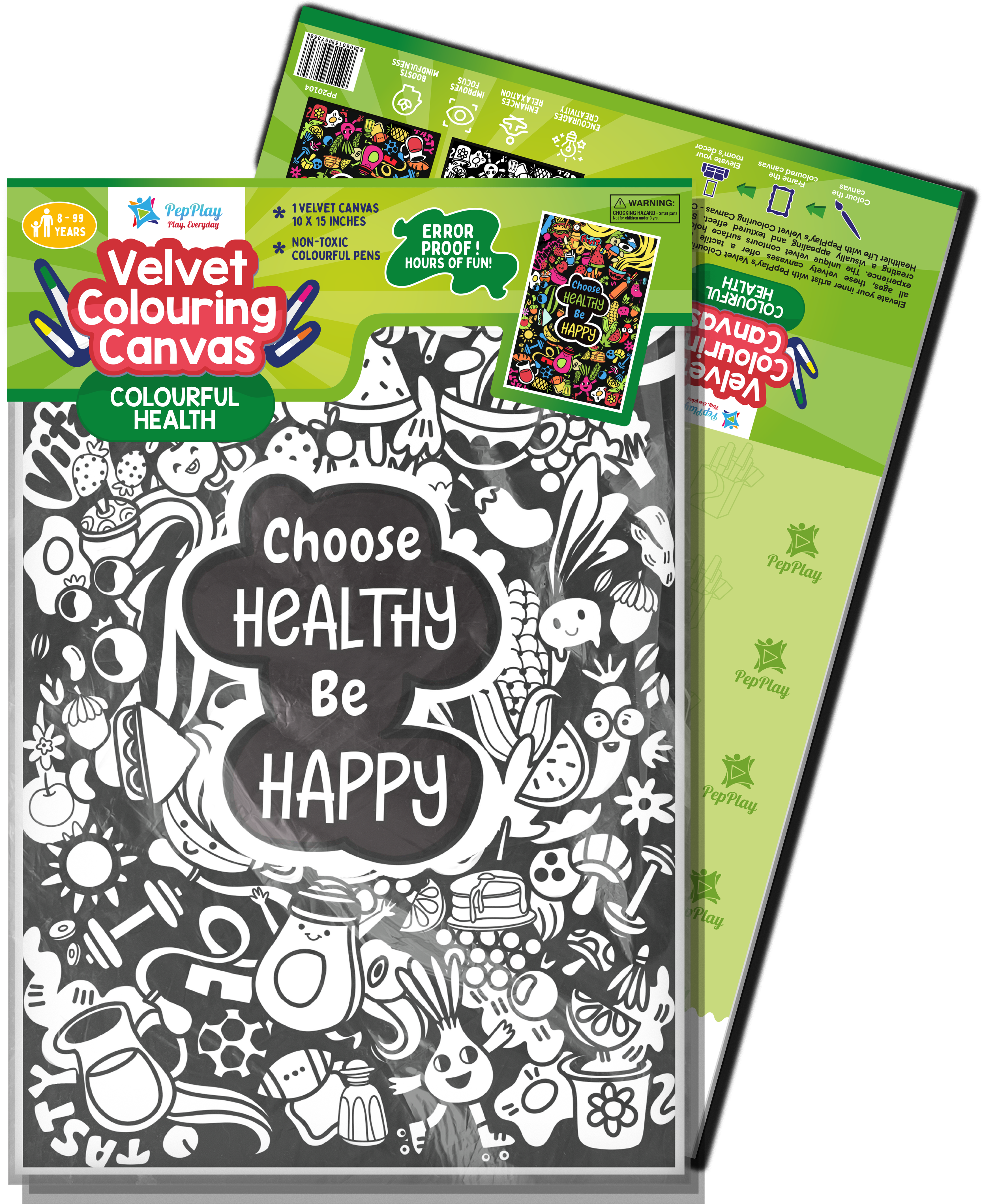 Pepplay Velvet Colouring Posters - Colourful Health