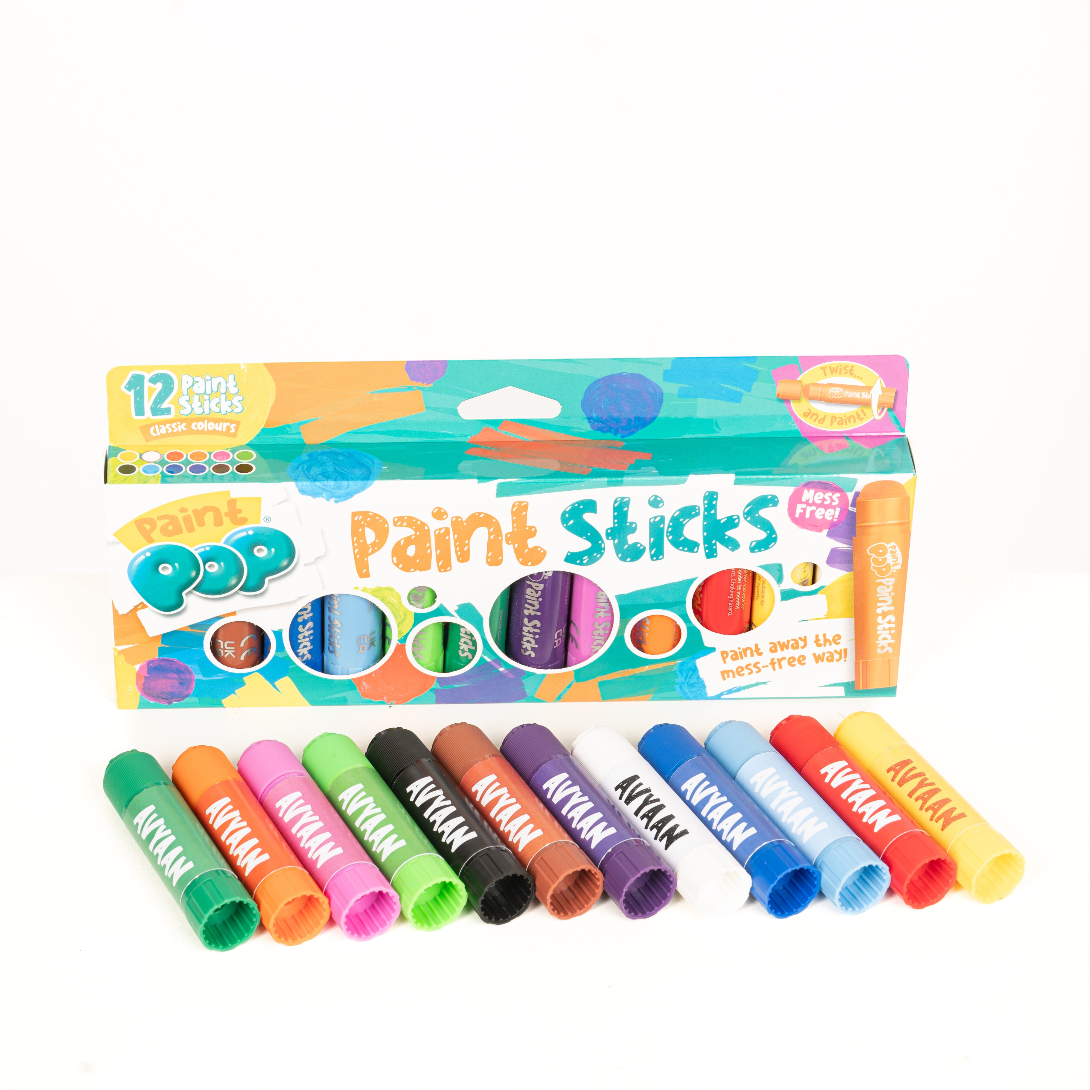 Paint Pop Classic 12 Pack Quick Dry Paint Sticks