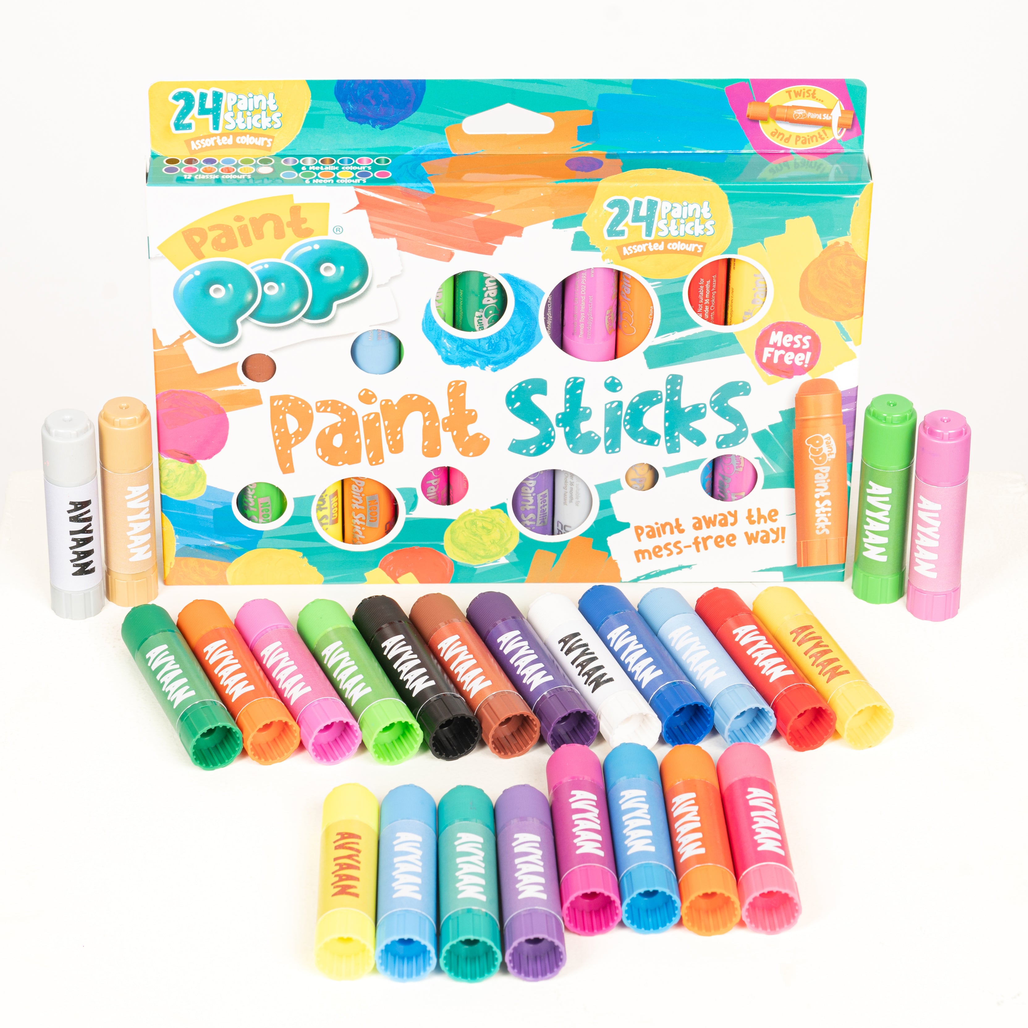 Paint Pop 24 Pack Assorted Quick Dry Paint Sticks