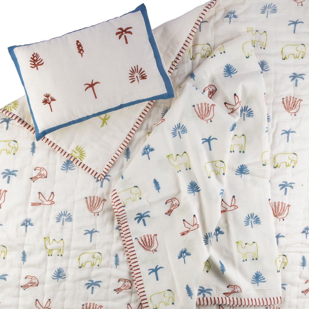 Mulmul Bedding Set | Hand-Block Printed
